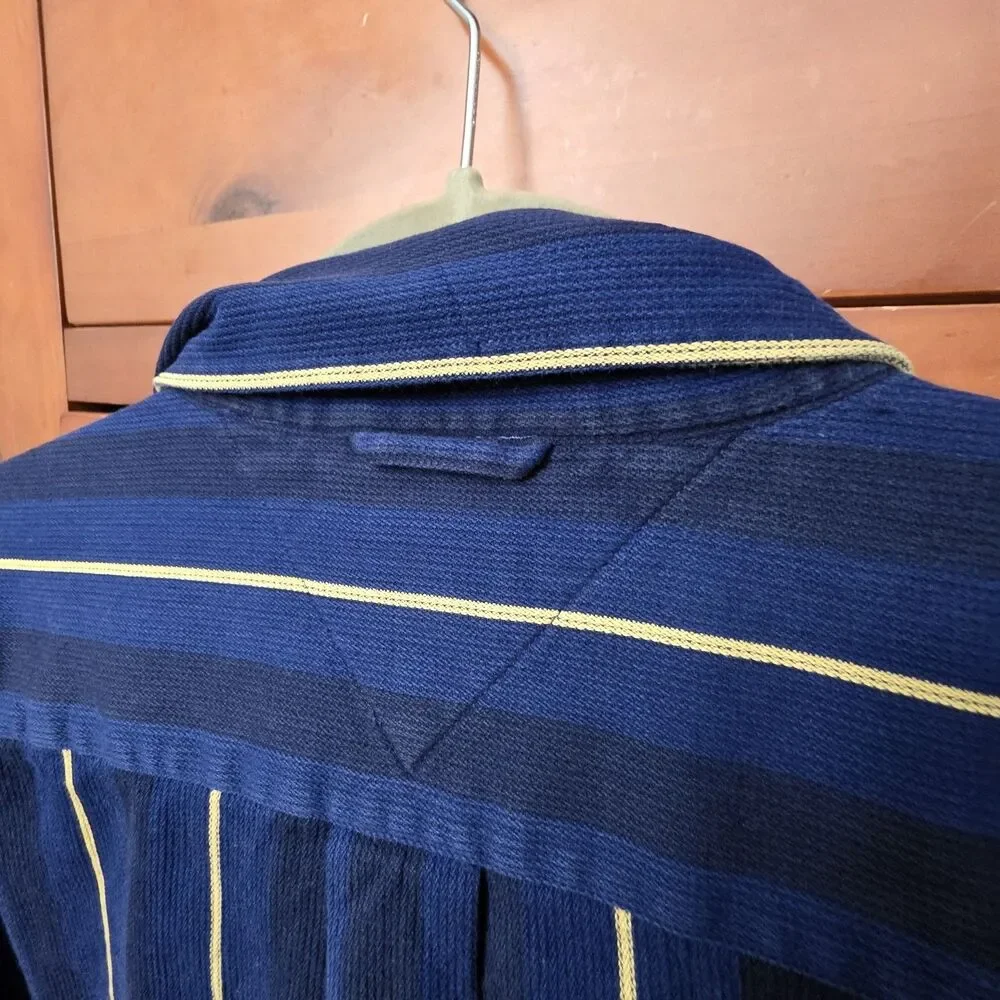Tommy Hilfiger Striped Mens XL Button Down Shirt Blue Yellow Long Sleeve Classic - Picture 13 of 13